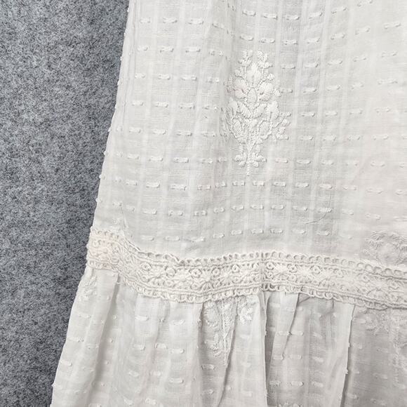 Rachel Zoe White Maxi Dress Lace Eyelet Boho Size 8 - Picture 4 of 13